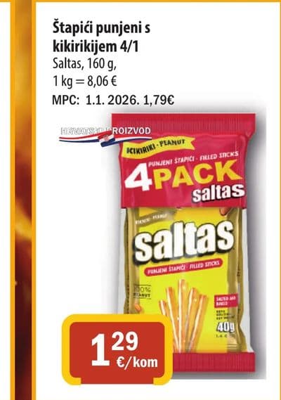 Saltas Štapići punjeni s kikirikijem 4/1