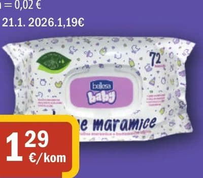 Bellesa Baby vlažne maramice s poklopcem Bellesa