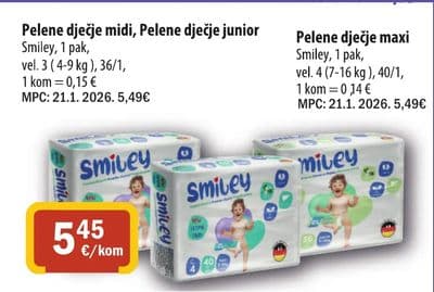 Smiley Pelene dječje maxi Smiley