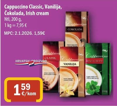 NTL Cappuccino Classic, Vanilija, Čokolada, Irish cream