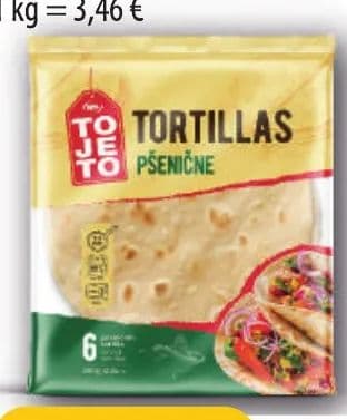 ToJeTo Tortilla pšenična 25 cm 6/1