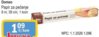 Domeo, Papir za pečenje
