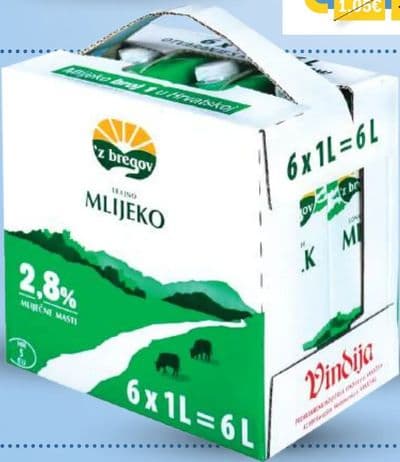 'z bregov Mlijeko trajno 2,8% m.m. 6/1