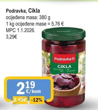 Podravka, Cikla ocijeđena masa
