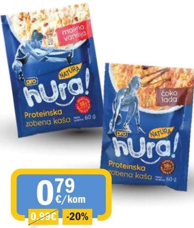 Hura Natura, Kaša proteinska zobena malina-vanilija, čokolada