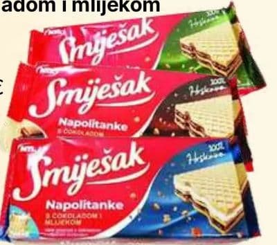 Smještak Smještaj Napolitanke s čokoladom, lješnjakom