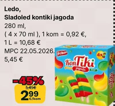 Ledo Sladoled kontiki jagoda