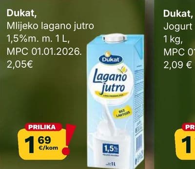 Dukat, Mlijeko lagano jutro