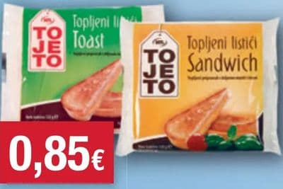 ToJeTo Topljeni listići toast, Sandwich