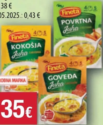 Fineta Bistra juha s tjesteninom kokošja, goveđa, povrtna