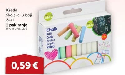 Kreda školska, u boji, 24/1