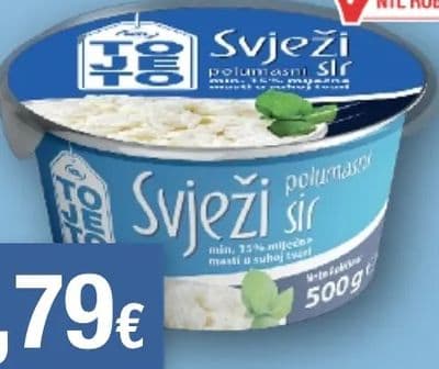 ToJeTo Sir svježi polumasni