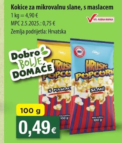 NTL Kokice za mikrovalnu slane, s maslacem