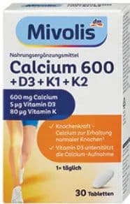 Mivolis tablete kalcij 600 + vitamini D3 + K + K2, 30 kom.