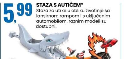 STAZA S AUTIĆEM* Staza za utrke u obliku životinje sa lansirnom rampom i s uključenim automobilom, raznim modeli su dostupni.