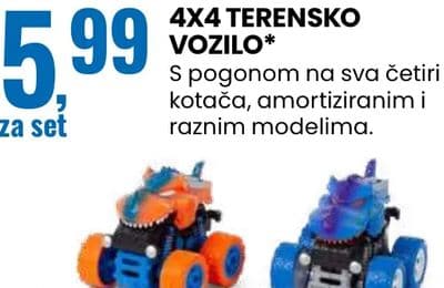 4X4 TERENSKO VOZILO* S pogonom na sva četiri kotača, amortiziranim i raznim modelima.