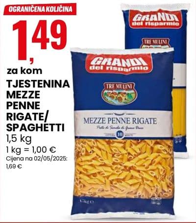 GRANDE del risparmio TJESTENINA MEZZO PENNE RIGATE/SPAGHETTI