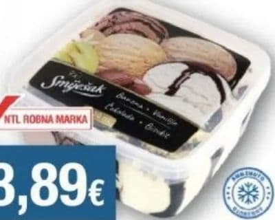 Snježak Sladoled 4 okusa čokolada/banana/biskvit/vanilija