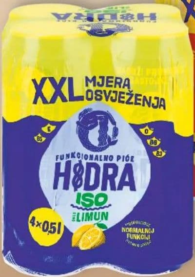 HIDRA Iso ili Up gazirano piće bezalkoholno limun ili naranča 4x0,5 L