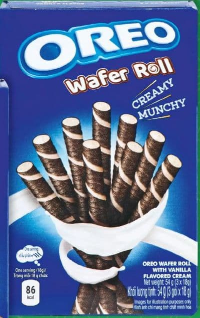 Oreo Wafer Roll s okusom čokolade ili vanilija