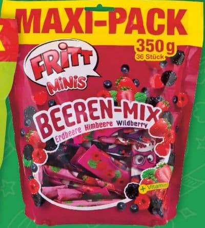 FRITT Bomboni BEEREN-MIX, okus ERDBEERE, HIMBEERE, WILDBERRY