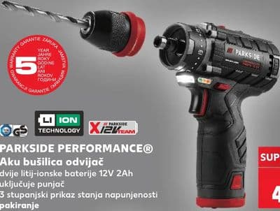 PARKSIDE PERFORMANCE® Aku bušilica odvijač