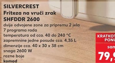 Silvercrest Friteza na vrući zrak SHFDDR 2600