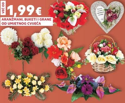 ARANŽMANI, BUKETI I GRANE OD UMJETNOG CVIJEĆA