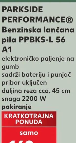 PARKSIDE PERFORMANCE® Benzinska lančana pila PPBKS-L 56 A1