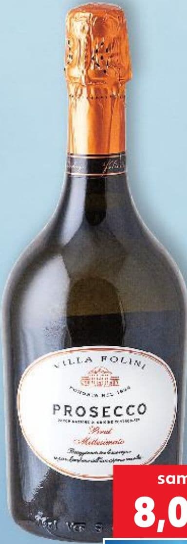 VILLA FOLINI VILLA FOLINI Pjenušavo vino Prosecco Brut Millesimato