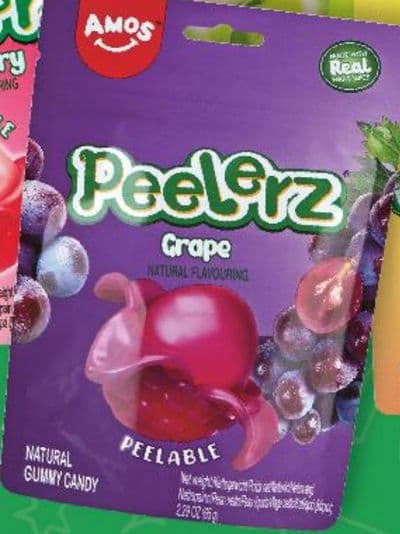 AMOS Peelrz Grape Natural Flavouring Gummy Candy