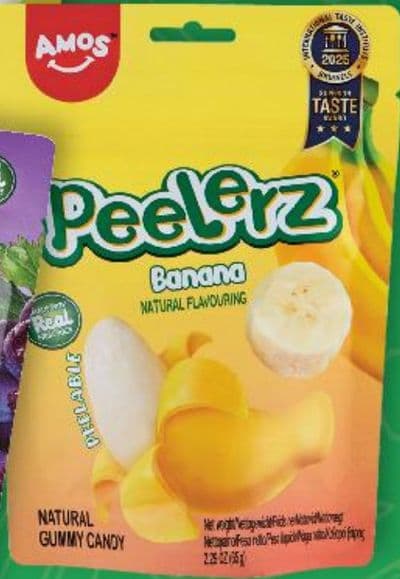 AMOS Peelrz Banana Natural Flavouring Gummy Candy