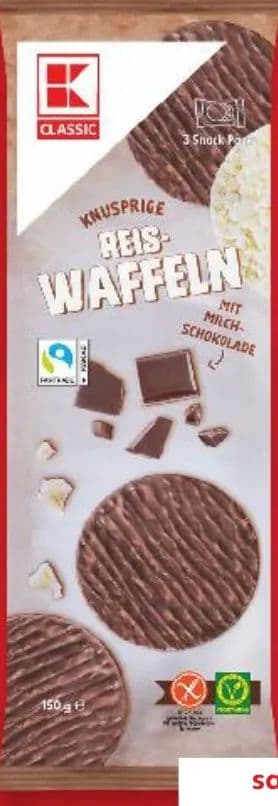 K CLASSIC Rižini vafli sa čokoladnim preljevom ili jogurtom