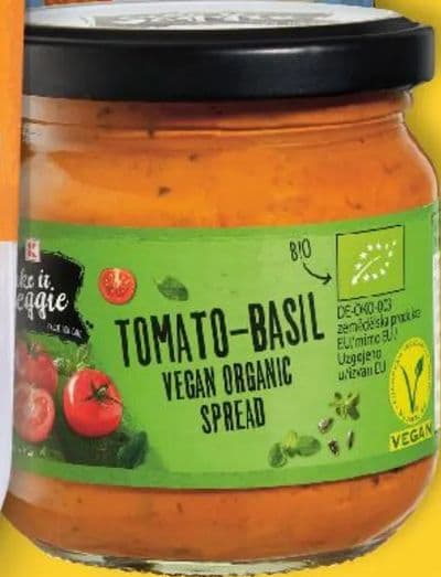 take it. veggie TOMATO-BASIL VEGAN ORGANIC SPREAD