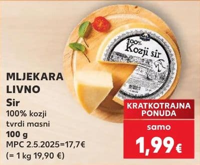 MLJEKARA LIVNO MLJEKARA LIVNO Sir 100% kozji tvrdi masni