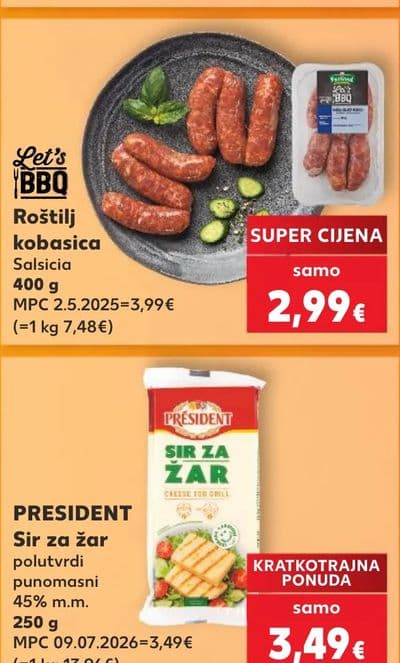 PRESIDENT Sir za žar polutvrdi punomasni 45% m.m.