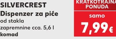 SILVERCREST Dispenzer za piće od stakla