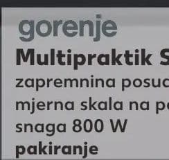 gorenje gorenje Multi prakti SB700XG