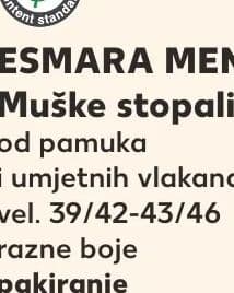 ESMARA MEN ESMARA MEN Muške stopalice od pamuka i umjetnih vlakana vel. 39/42-43/46 razne boje pakiranje