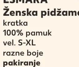ESMARA ESMARA Ženska pidžama kratka