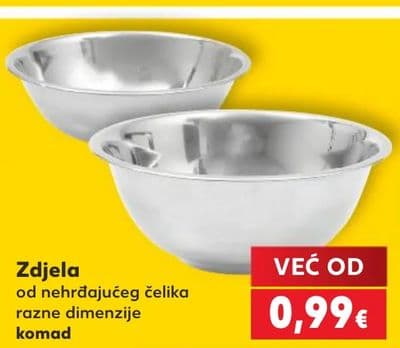 Zdjele od nehrđajućeg čelika razne dimenzije
