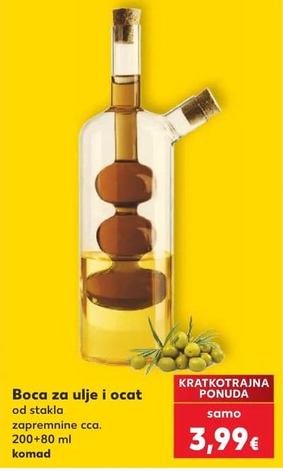 Boca za ulje i ocat od stakla zapremnine cca. 200+80 ml