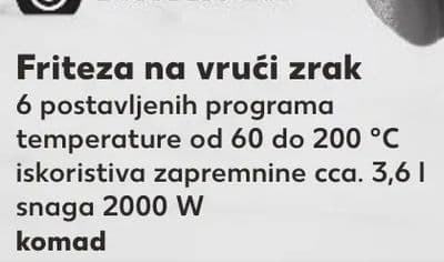 switch on Friteza na vrući zrak