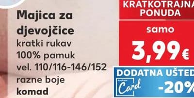 Majica za djevojčice kratki rukav
