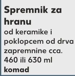 Spremnik za hranu od keramike i poklopcem od drva zapremnine cca. 460 ili 630 ml komad