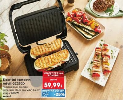 Tefal Električni kontaktni roštilj GC270D