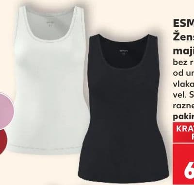 ESMARA ESMARA Ženska majica kratka bez rukava od umjetnih vlakana, razne boje