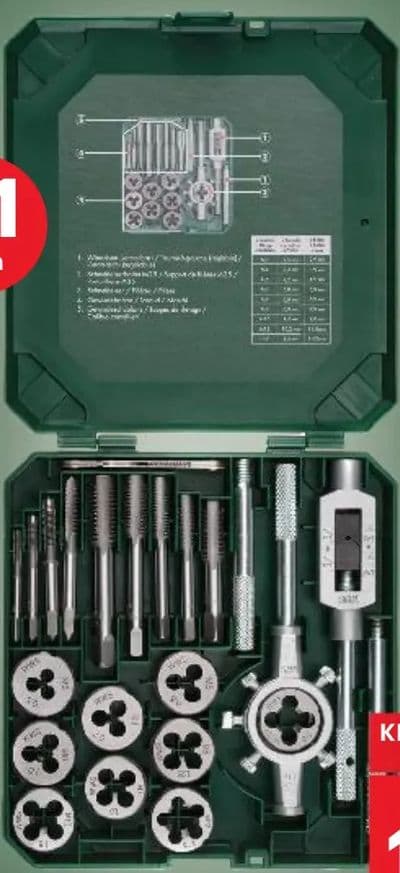PARKSIDE PARKSIDE® Set nareznih svrdala/rezača navoja