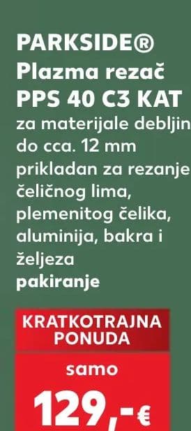 PARKSIDE PARKSIDE® Plazma rezač PPS 40 C3 KAT