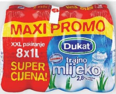 Dukat Dukat Trajno mlijeko 2,8% m.m. HDPE 8x1 L